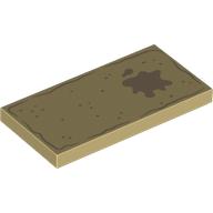 Деталь LEGO Tile 2 x 4 with Dark Tan Stained Blanket print, Песочный