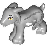 Деталь LEGO Animal, Goat with Horns, Dark Bluish Grey/WHite Spots print, Светлый сине-серый