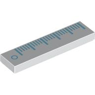 Деталь LEGO Tile 1 x 4 with Ruler print, Белый