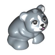 Деталь LEGO Animal, Hamster, Black Eyes, Whiskers, Black Nose, White Face, Open Mouth, Песочно-синий