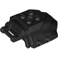 Деталь LEGO Large Figure Cover 4 x 5 x 2 with Bar, 4 Studs, Ridged, Черный