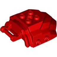 Деталь LEGO Large Figure Cover 4 x 5 x 2 with Bar, 4 Studs, Ridged, Красный