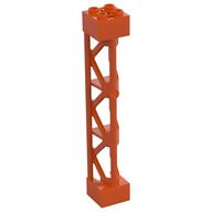 Деталь LEGO Support 2 x 2 x 10 Girder Triangular Vertical - Type 4 - 3 Posts, 3 Sections, Красно-оранжевый