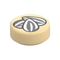 Деталь LEGO Tile Round 1 x 1 with Sunflower Seeds print, Песочный