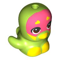 Деталь LEGO Animal, Bird, Bright with Yellow Beak, Feet, Coral Face print, Лайм