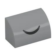 Деталь LEGO Brick Curved 1 x 2 x 1 No Studs with Black Smile print, Светлый сине-серый