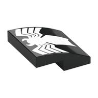 Деталь LEGO Slope Curved 2 x 2 x 2/3 with White Spider (Venom Logo) Print, Черный