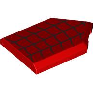 Деталь LEGO Tile Special 2 x 3 Pentagonal with Tight Black Spider Webbing Print, Красный