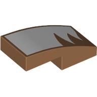 Деталь LEGO Slope Curved 2 x 1 No Studs, White Fur Print, Средне-темный телесный