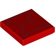 Деталь LEGO Tile 2 x 2 with Dark Red Webs print, Красный