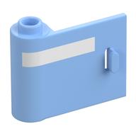 Деталь LEGO Door 1 x 3 x 2 Left - Open Between Top and Bottom Hinge with White Line print, Ярко-светло-голубой