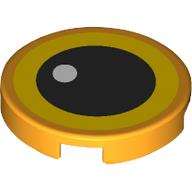 Tile Round 2 x 2 with Yellow Eye, Black Pupil print