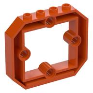 Деталь LEGO Brick 1 x 6 x 4 with 4 Pinholes and Cutout, Красно-оранжевый