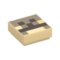 Деталь LEGO Tile 1 x 1 with Dark Brown Squares / Pixelated Camel Face print, Песочный