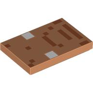 Деталь LEGO Tile 2 x 3, Pixellated Hoglin Face, White Eyes Print, Телесный