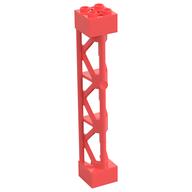Деталь LEGO Support 2 x 2 x 10 Girder Triangular Vertical - Type 4 - 3 Posts, 3 Sections, Коралловый