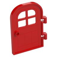 Деталь LEGO Door Right 4 x 6 with Curved Top, Bars, Красный