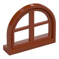 Деталь LEGO Window 4 x 3 Lattice with Rounded Top, Темно-оранжевый