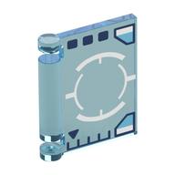 Деталь LEGO Book Cover with White HUD, Target, and Dark Blue Graphs Print, Прозрачный светло-голубой