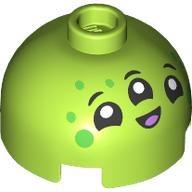Brick Round 2 x 2 Dome Top with 3-Eyed Alien print