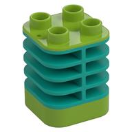 Деталь LEGO Duplo Brick 2 x 2 x 2 Lime with Flex Spring, Темно-бирюзовый