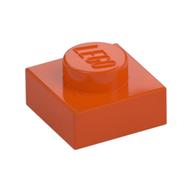 Деталь LEGO Пластина 1 x 1, Красно-оранжевый