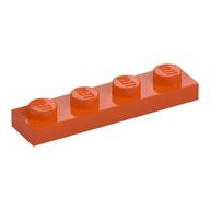 Деталь LEGO Пластина 1 x 4, Красно-оранжевый