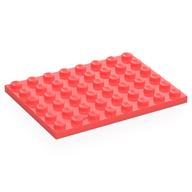 Деталь LEGO Пластина 6 x 8, Коралловый