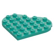 Деталь LEGO Plate Angled 6 x 6 Heart Shape, Темно-бирюзовый