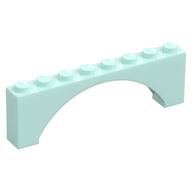 Деталь LEGO Кирпичик-арка приподнятая 1 x 8 x 2, Светлый морской волны
