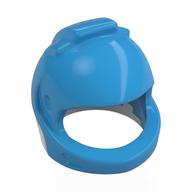 Деталь LEGO Helmet Space, White Neck Pattern, Темно-лазурный