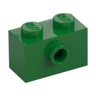 Деталь LEGO Brick Special 1 x 2 with 1 Center Stud on 1 Side, Зеленый
