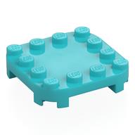 Деталь LEGO Plate Round Corners 4 x 4 x 2/3 Circle with Reduced Knobs, Средне-лазурный