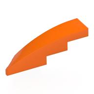 Деталь LEGO Скос изогнутый 1 x 4, с выемкой под штырёк справа, Оранжевый