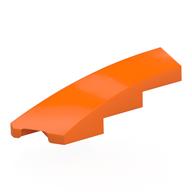 Деталь LEGO Скос изогнутый 1 x 4, с выемкой под штырёк слева, Оранжевый