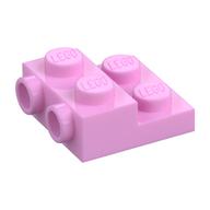 Деталь LEGO Plate Special 2 x 2 x 2/3 with Two Studs On Side and Two Raised - Updated Version, Ярко-розовый