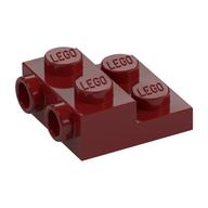Деталь LEGO Plate Special 2 x 2 x 2/3 with Two Studs On Side and Two Raised - Updated Version, Темно-красный