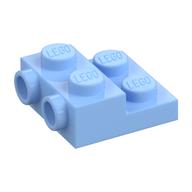 Деталь LEGO Plate Special 2 x 2 x 2/3 with Two Studs On Side and Two Raised - Updated Version, Ярко-светло-голубой