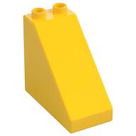 Деталь LEGO Duplo Brick 4 x 2 x 3 Slope 45°, Желтый