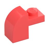 Деталь LEGO Кирпичик изогнутый 1 x 2 x 1 1/3, с изогнутым верхом, Коралловый