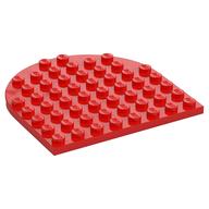 Деталь LEGO Plate 8 x 8 with Half Circle, Красный
