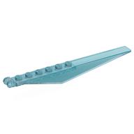 Деталь LEGO Hinge Plate 1 x 12 with Angled Side Extensions and Tapered Ends, Прозрачный голубой опаловый