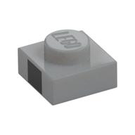 Деталь LEGO Plate 1 x 1 with Black Square Print, Светлый сине-серый