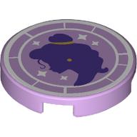 Tile Round 2 x 2 with Bottom Stud Holder, Belle Silhouette Print