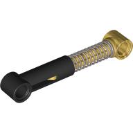 Деталь LEGO Technic Shock Absorber 6.5L with Soft Spring, Tight Coil, Pearl Gold Piston Rod [Complete Assembly], Черный