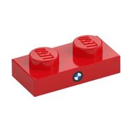 Деталь LEGO Plate 1 x 2 with BMW Logo print, Красный