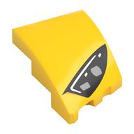 Деталь LEGO Slope Curved 3 x 2 with Stud Notch Left with Headlight print, Желтый