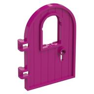 Деталь LEGO Door 1 x 4 x 6 Round Top with Window and Keyhole, Reinforced Edge, Пурпурный