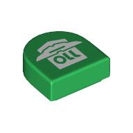 Деталь LEGO Tile Round 1 x 1 Half Circle with '110', Aston Martin Wings print, Зеленый