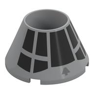 Деталь LEGO Cone 4 x 4 x 2 Hollow No Studs with Black Cockpit print, Светлый сине-серый